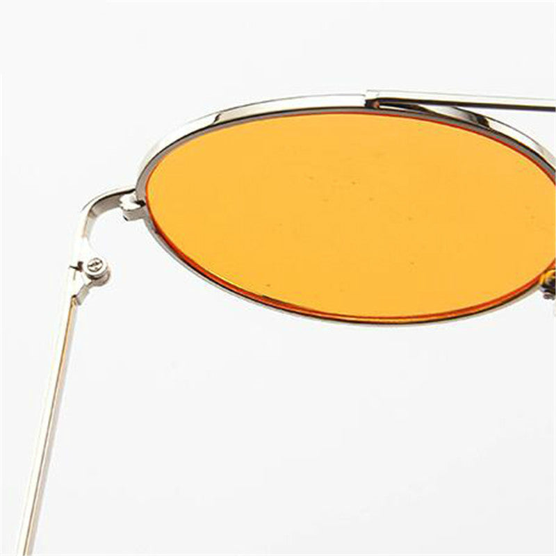 Metal Round Frame Sunglasses, Ocean Piece Sunglasses, Retro Double Beam Sunglasses