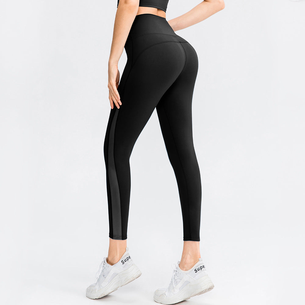 Yoga Pants Female Brocade Double-sided Nude Feel No Embarrassment Line